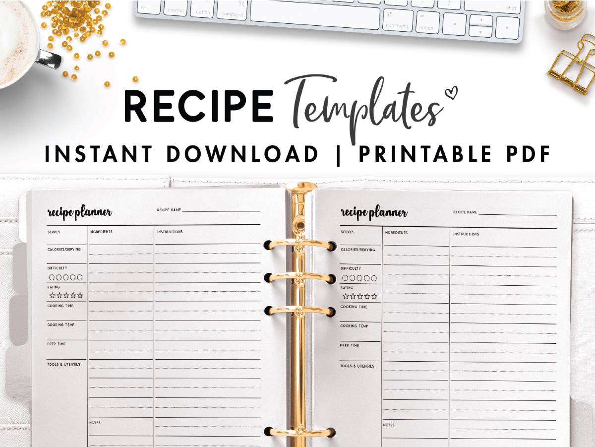 free printable recipe templates world of printables