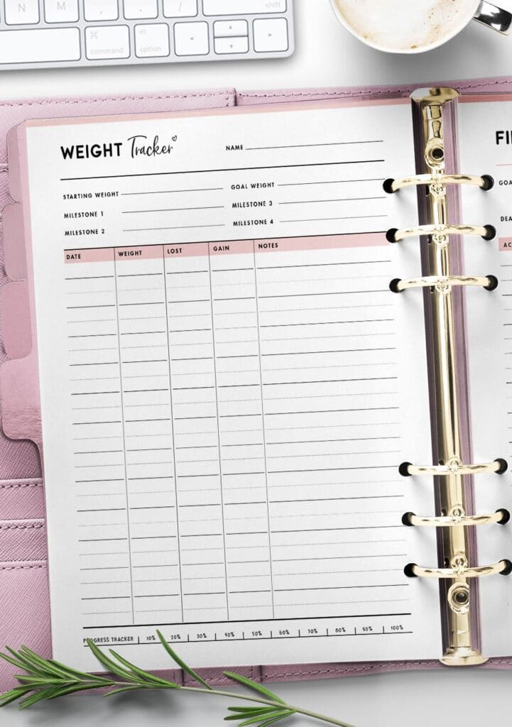 weight tracker template excel