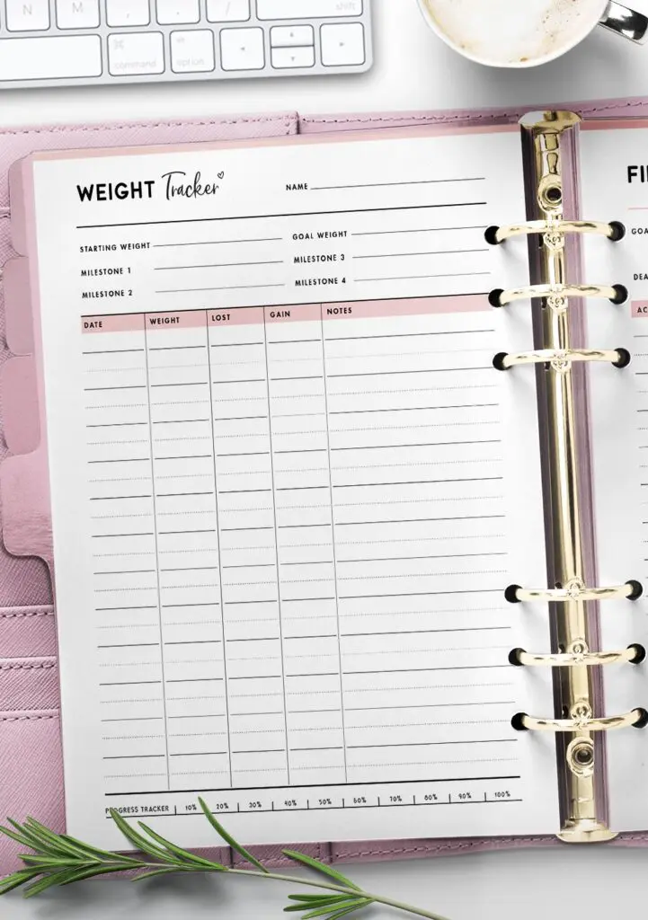 free weight tracker template