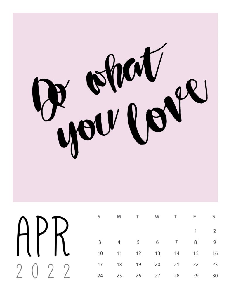 inspirational quotes calendar April 2022