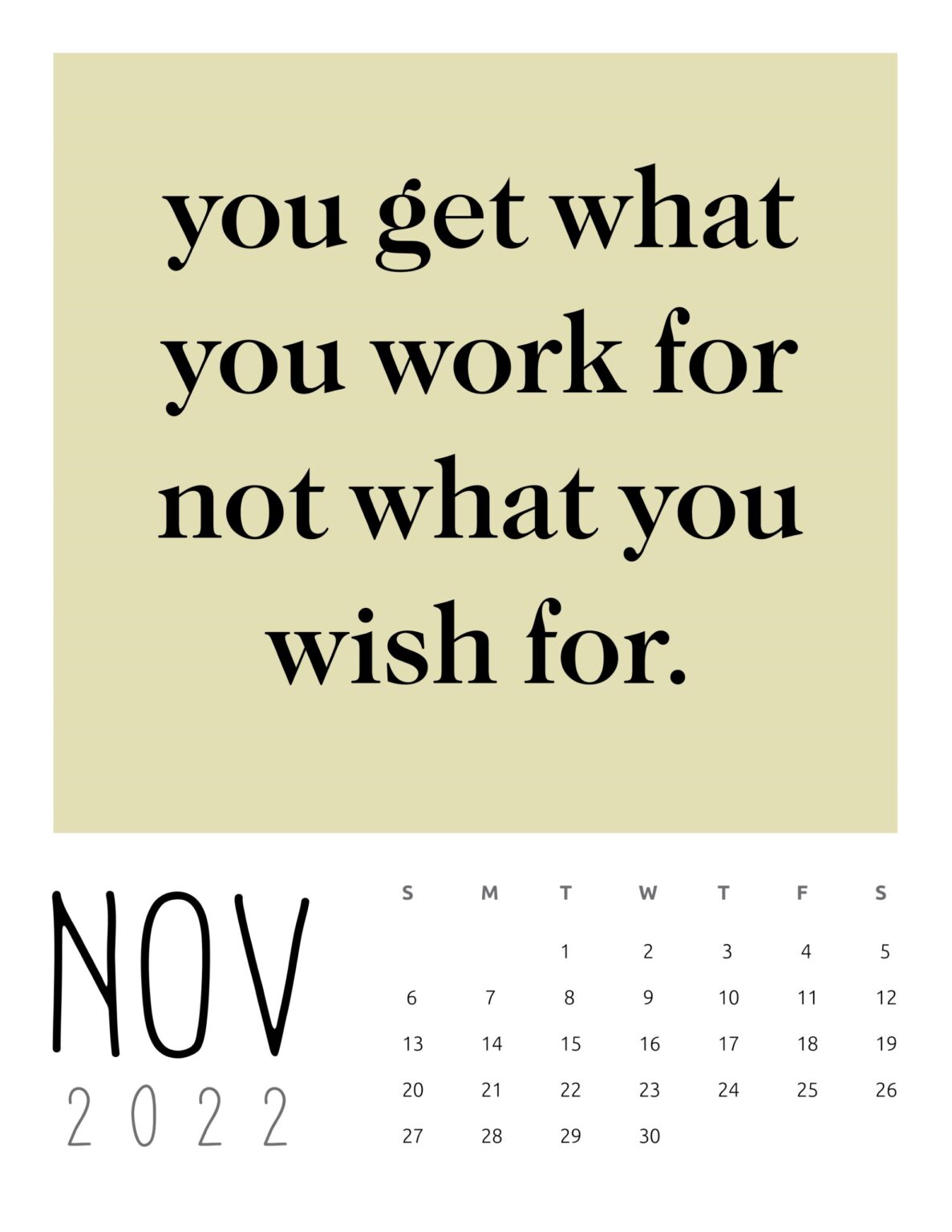 Inspirational Quotes Calendar 2022 World of Printables