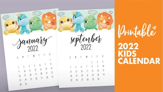 kids calendar 2022