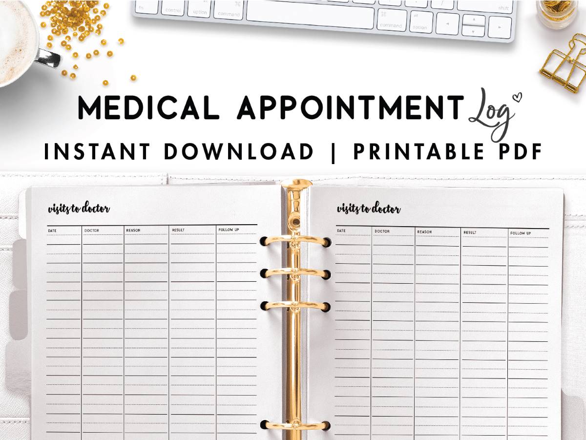 FREE Medical Appointment Log Template - World of Printables