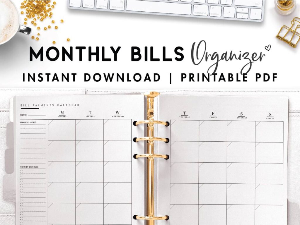 monthly bills organizer