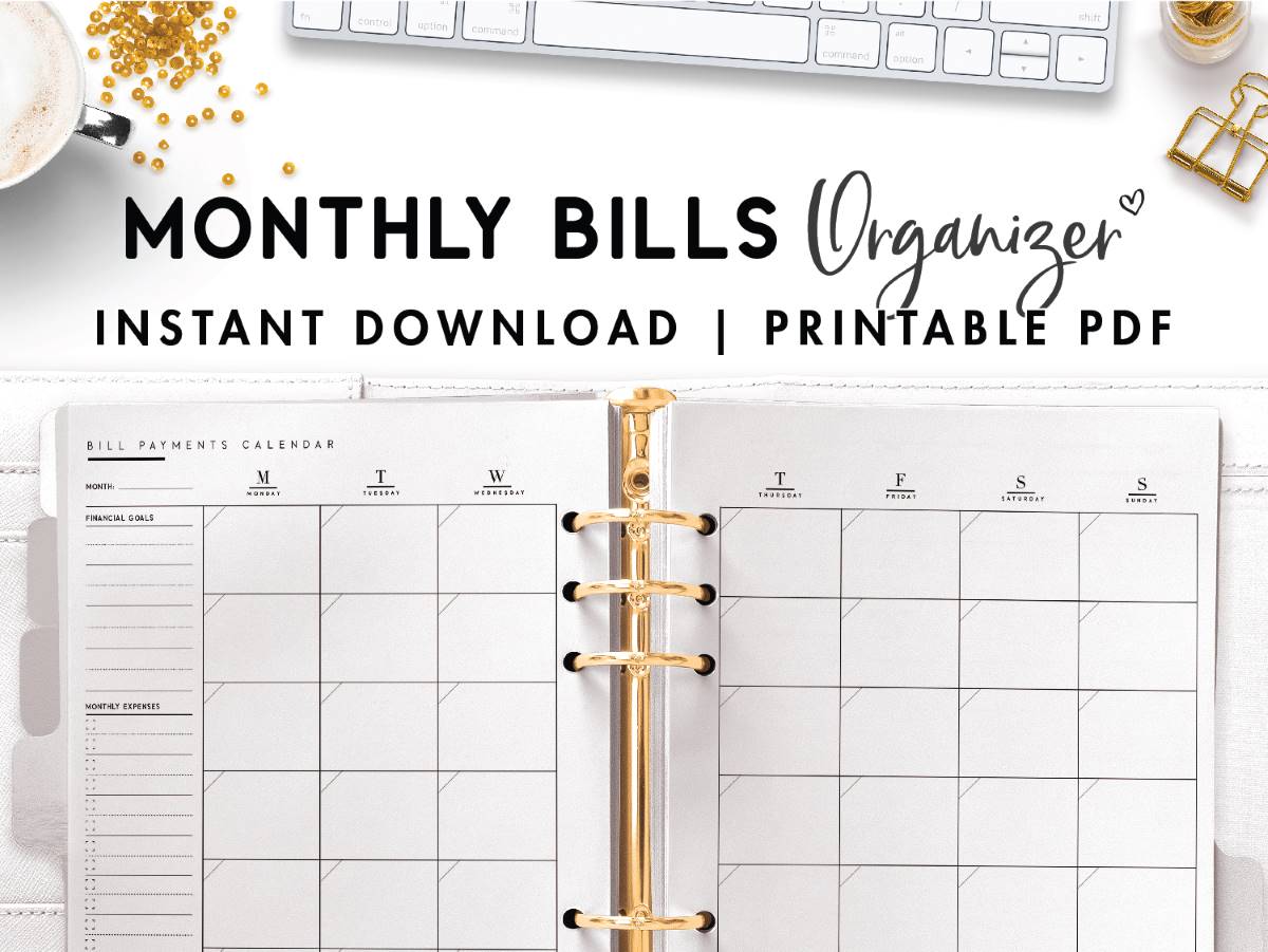 Free Monthly Bills Organizer Pdf Template World Of Printables