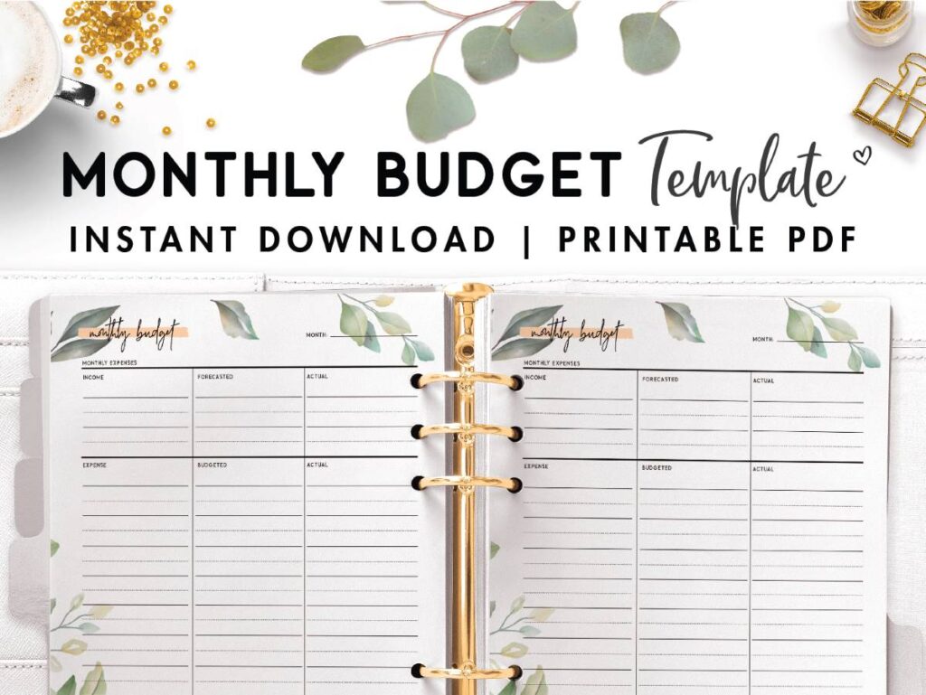 monthly budget template