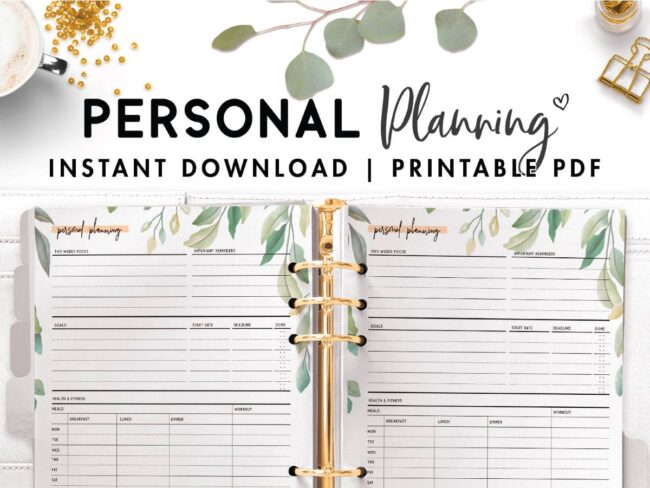 personal planning template