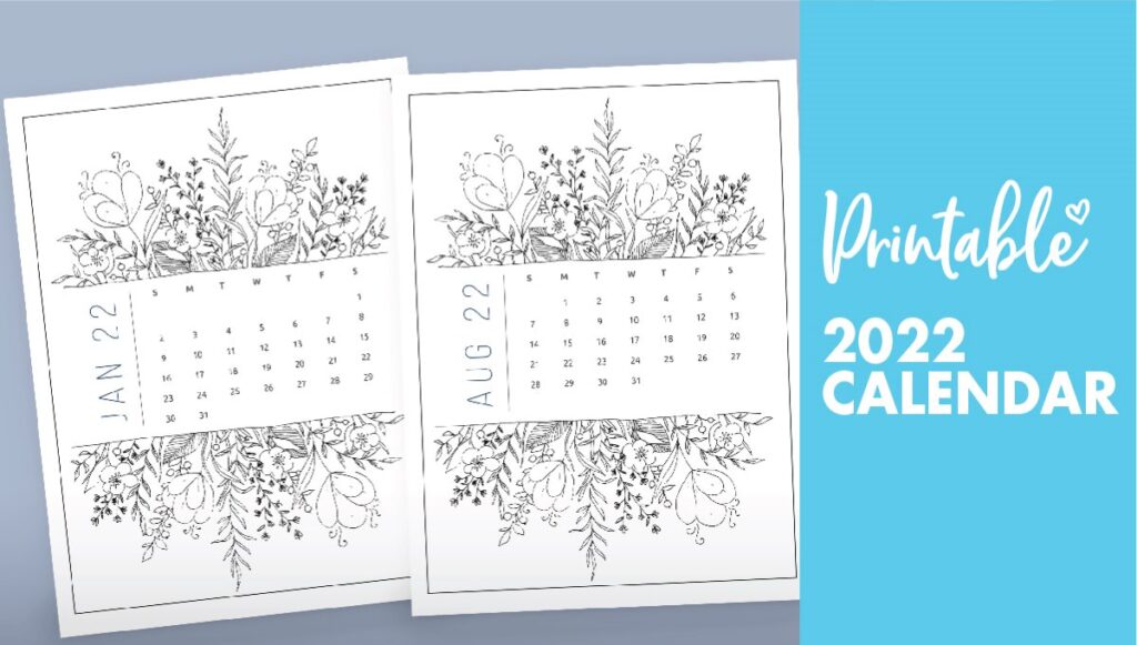 printable 2022 calendar by month
