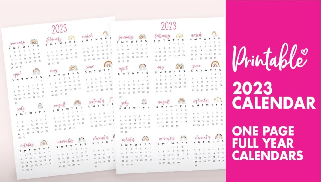 printable 2023 calendar one page world of printables