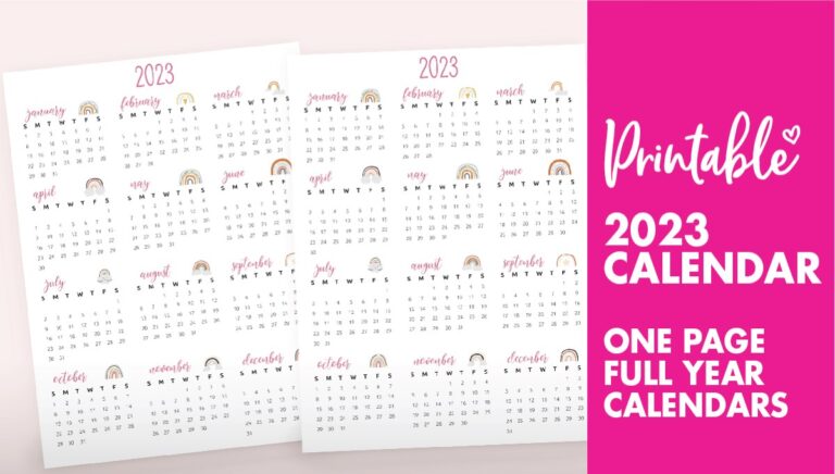 Printable 2023 Calendar One Page World Of Printables