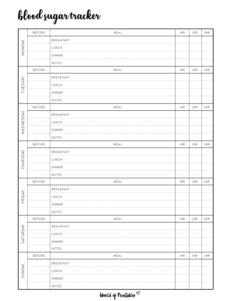 printable blood sugar chart