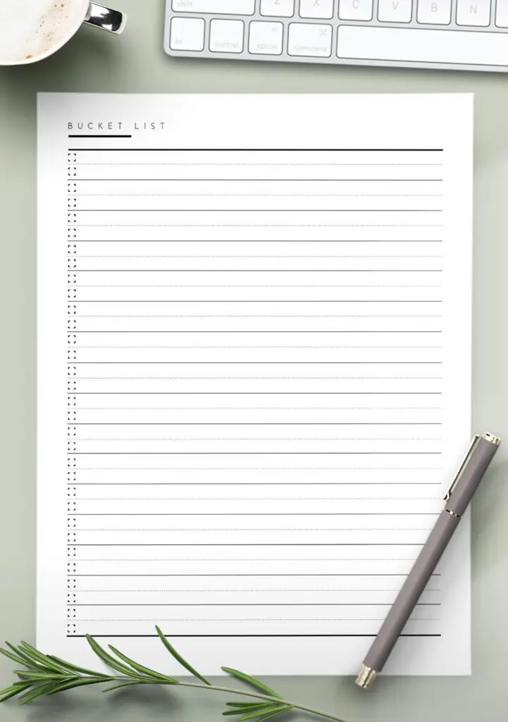 printable bucket list