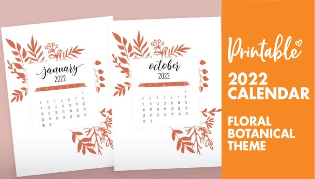 printable calendar 2022 free