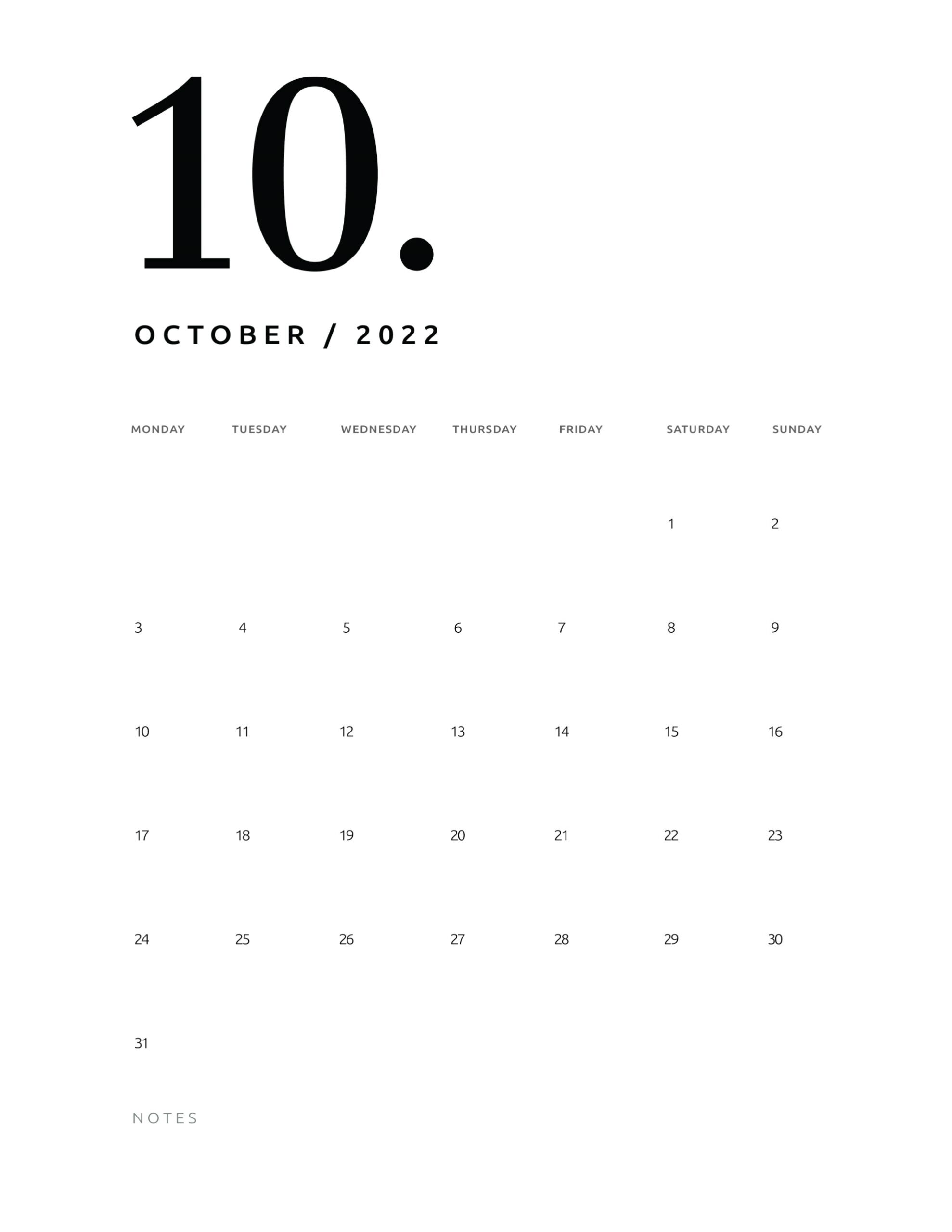 free printable october 2022 calendars world of printables