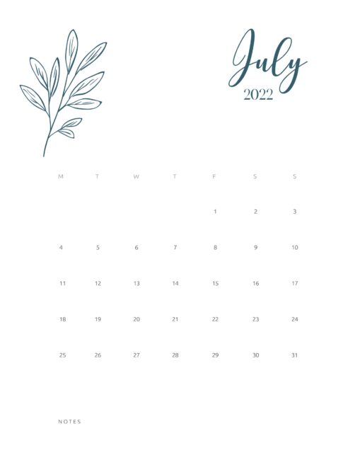 Printable Floral Calendar 2022 | The Most Elegant Calendar You'll Find