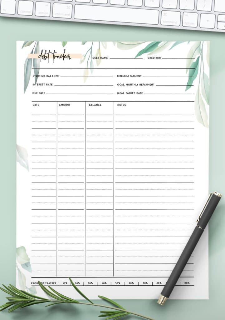 Free Printable Debt Tracker Use This To Payoff Your Debts Quicker