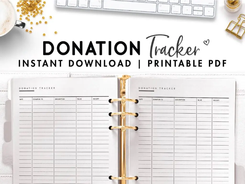 printable donation tracker