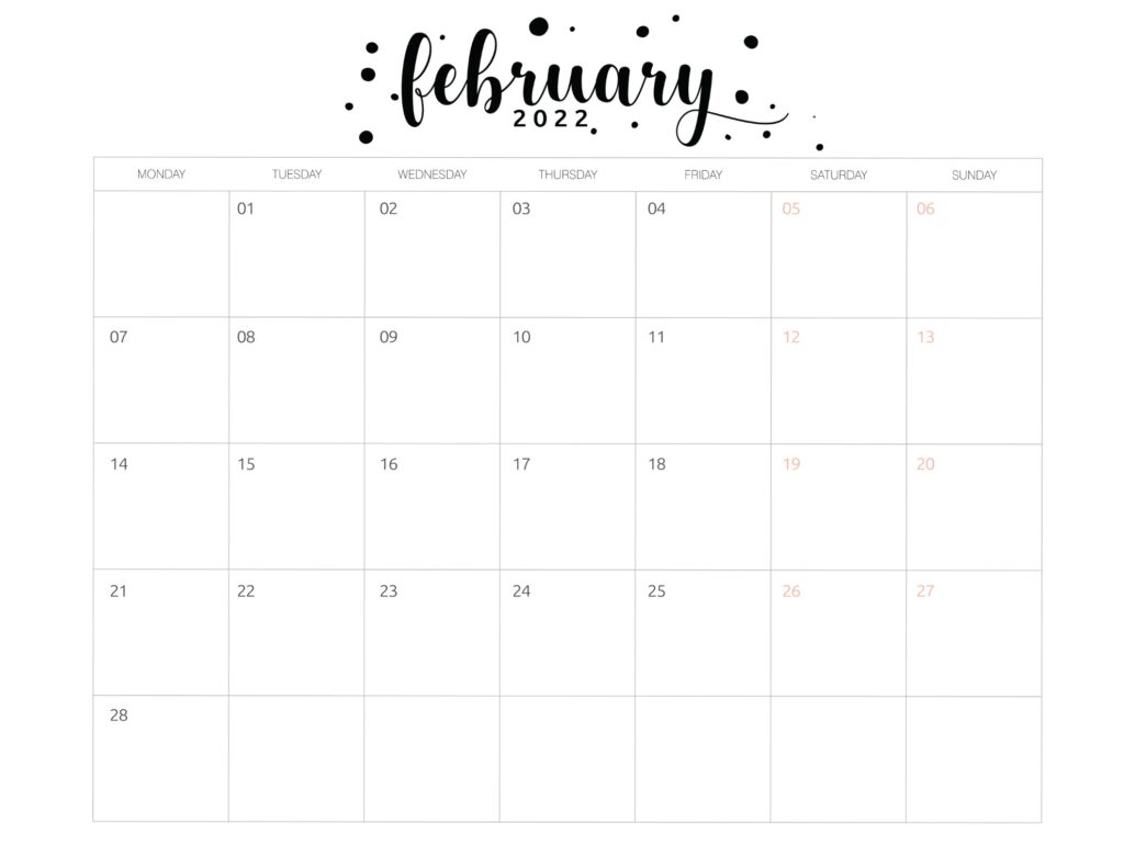 printable february 2022 calendar