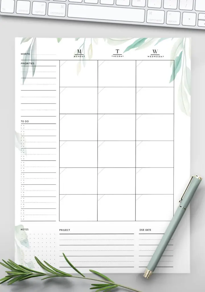 printable monthly planner