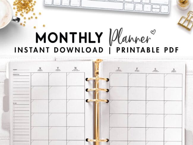 printable month planner