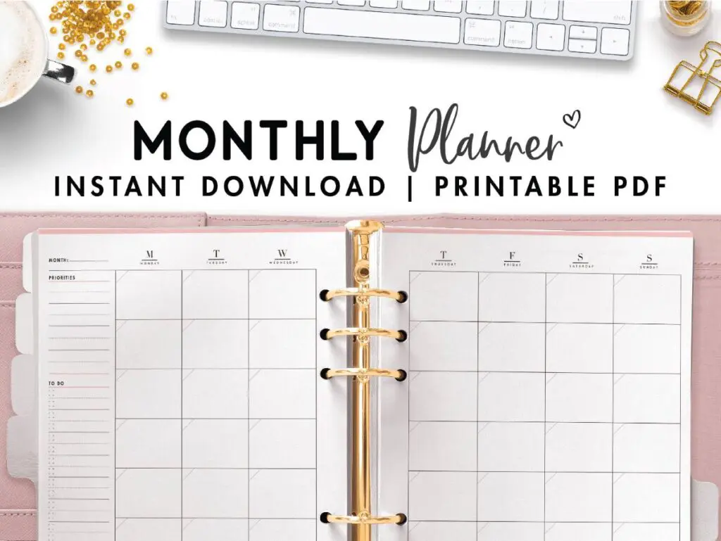 printable monthly planner template