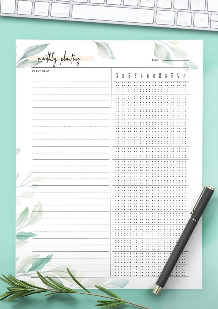 free printable garden journal template