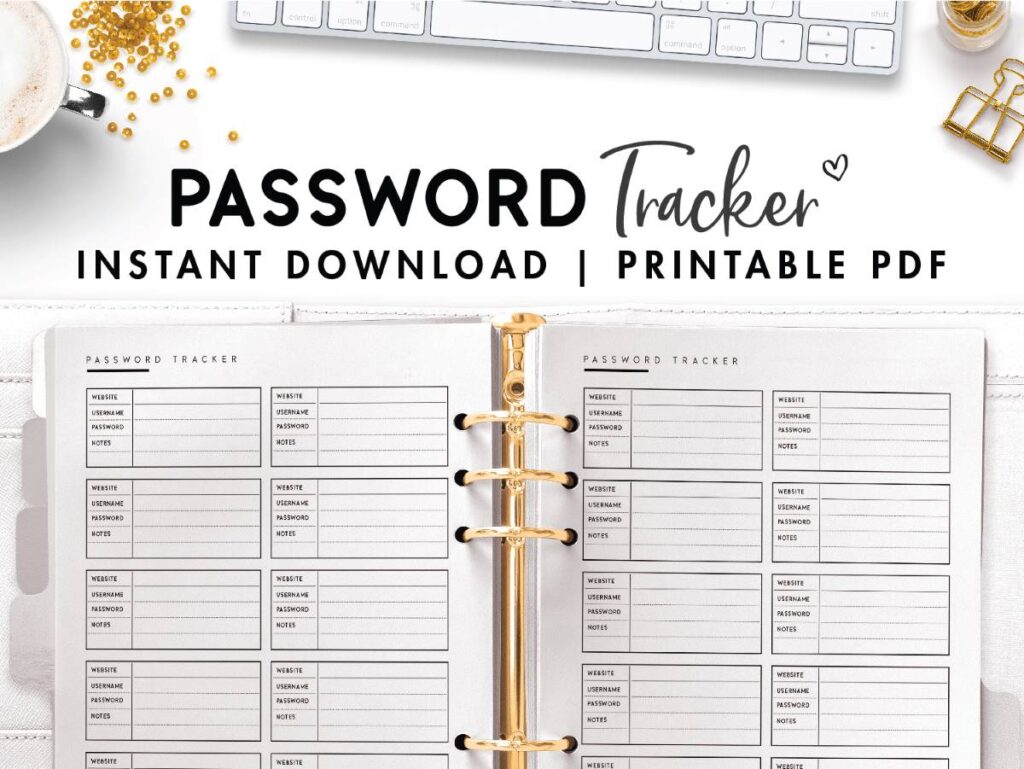 password tracker printable