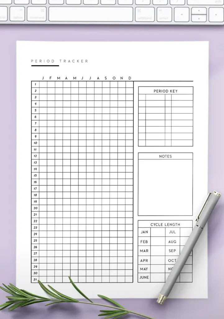 Printable Period Tracker Template World of Printables