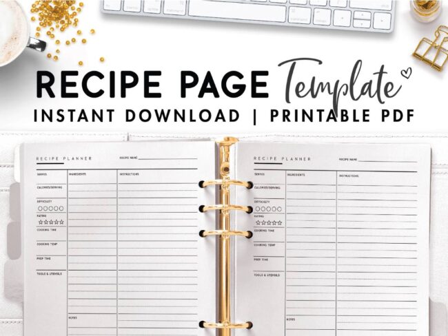 printable recipe pages pdf