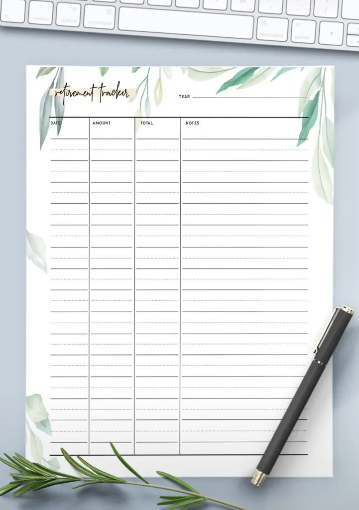 retirement tracker template