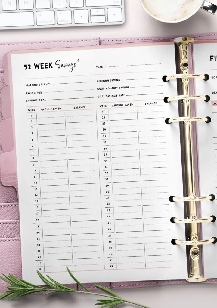 printable savings tracker