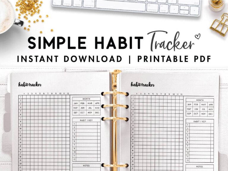 Free Printable Habit Tracker PDF - World of Printables