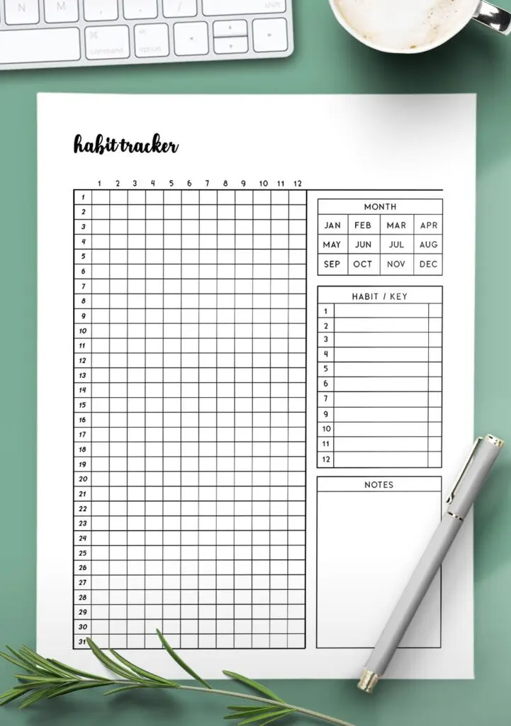 simple habit tracker template