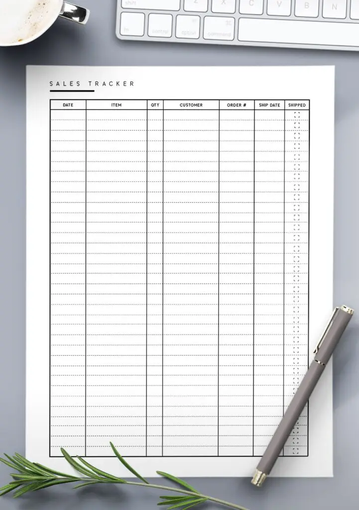 simple sales tracker template