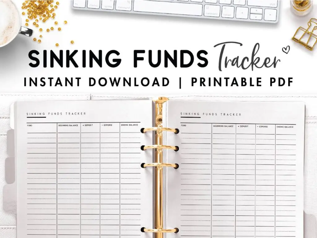 sinking funds tracker free printable