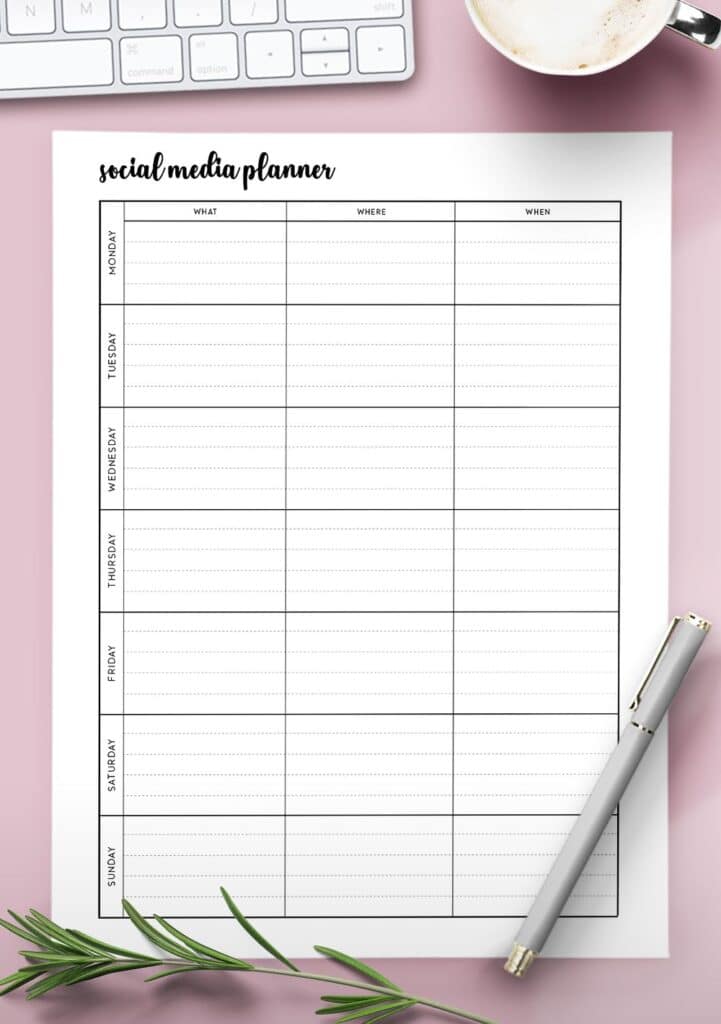 Printable Social Media Campaign Planner World of Printables