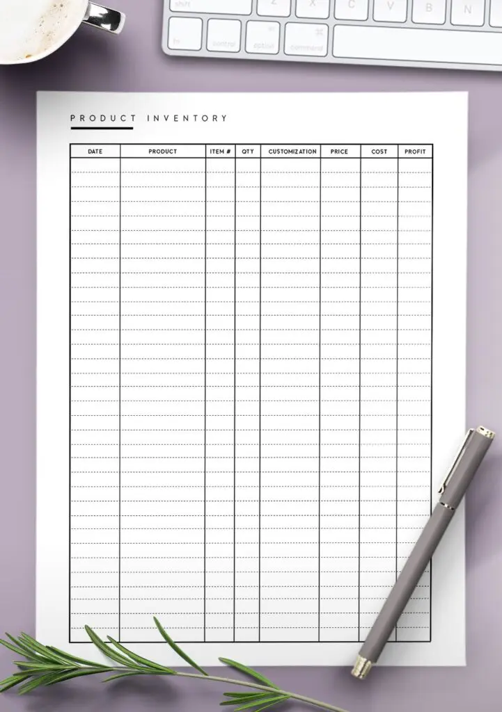 stock list template