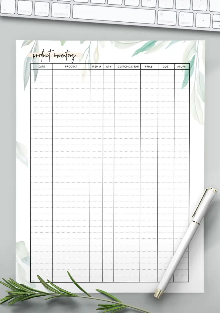 stock taking sheet template