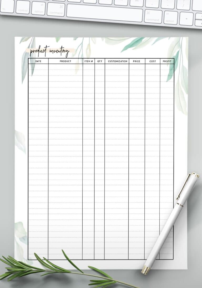 FREE Printable Stock Taking Sheet - World of Printables