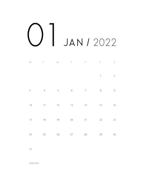 Free Printable January 2022 Calendars World of Printables