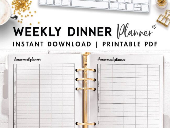 weekly dinner planner template