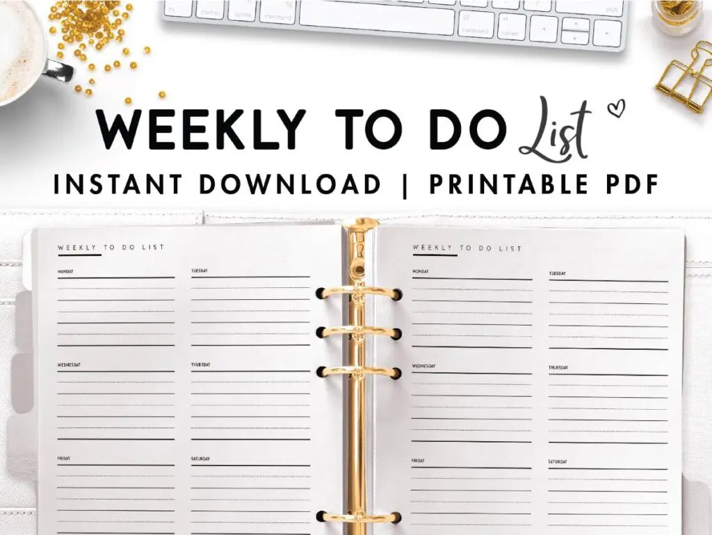 weekly to do list template