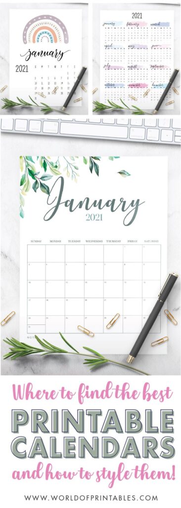 where to find printable calendar templates and how to style them