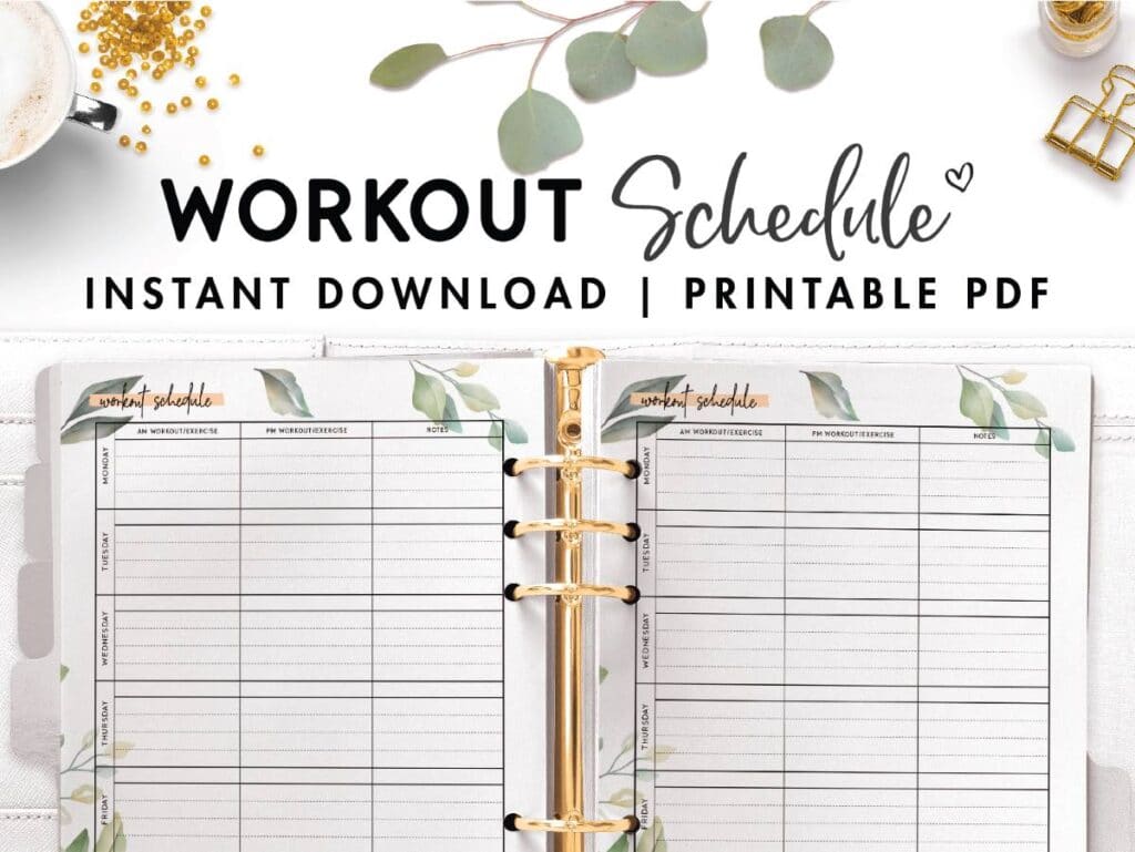 Free Printable Workout Schedule Template - World of Printables