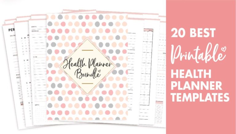 Create A Health Planner With These Free Printable Templates - World of ...