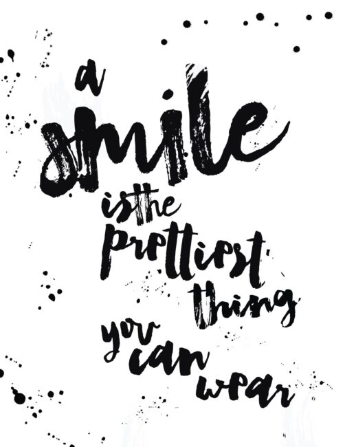 A Smile Is The Prettiest Thing You Can Wear - Free Printable Beauty Quote Wall Art Print