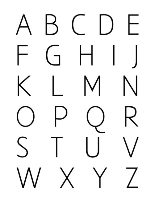 Alphabet In Black - Free Printable Childrens Wall Art Print