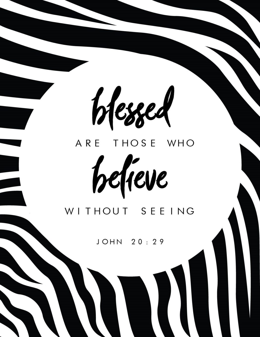 Free Printable Christian Wall Art - Blessed Are Those Who Believe ...