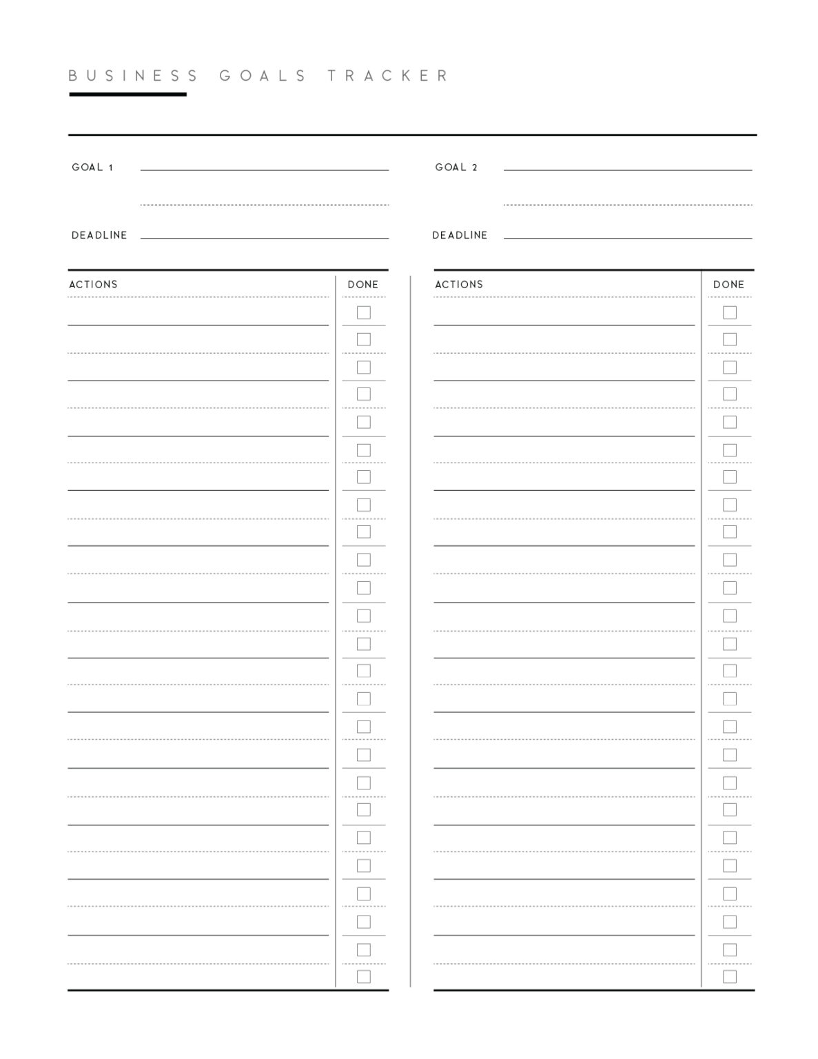 Business Goal Setting Worksheet PDF - World of Printables