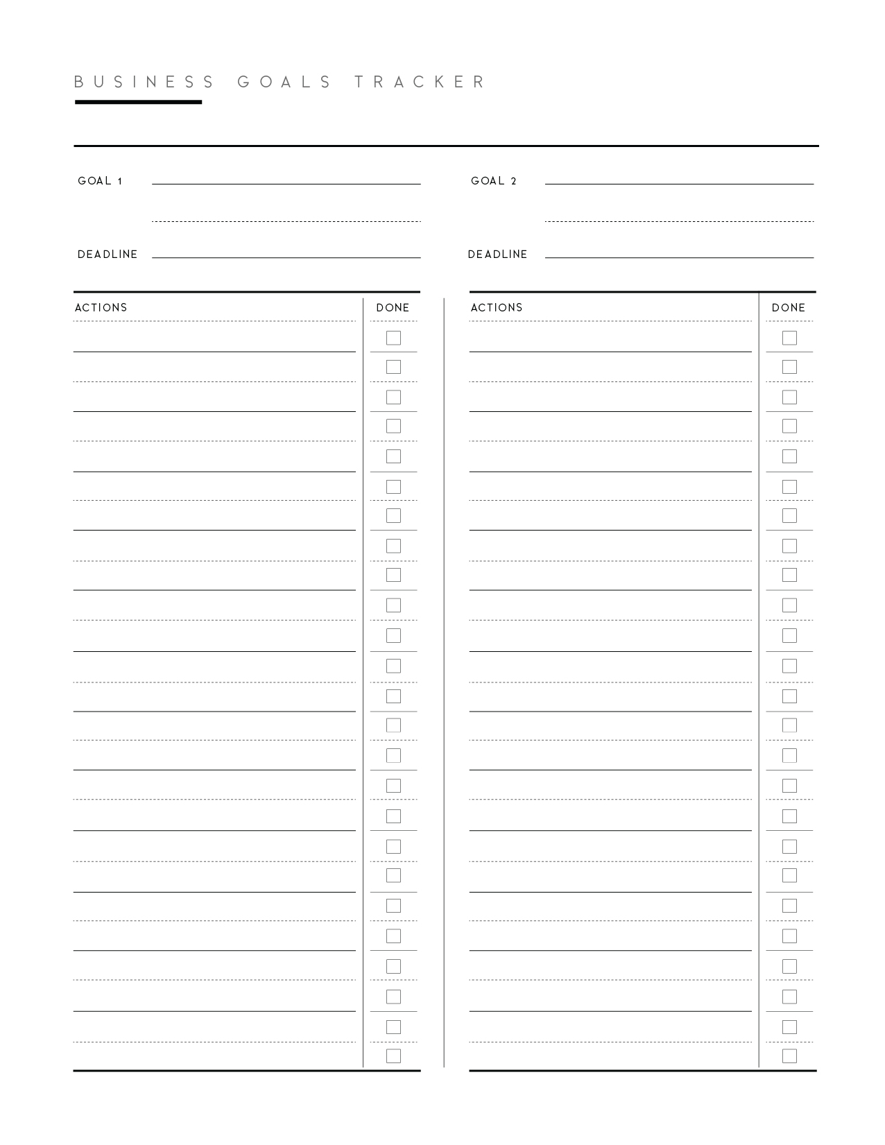 Download Business Goal Setting Worksheet PDF World of Printables